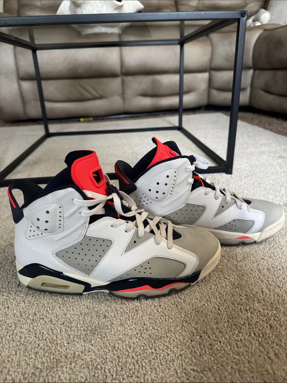 Jordan Men’s Sneakers in White, Gray and Red